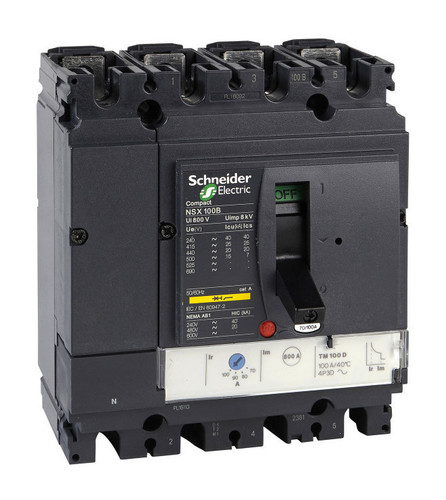 Силовой автомат Schneider Electric Compact NSX 100, TM, 25кА, 4P, 100А