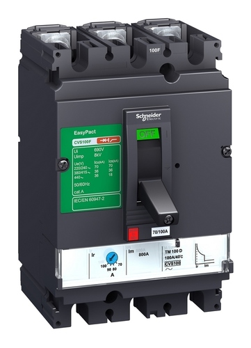 Силовой автомат Schneider Electric EasyPact CVS 80, TM-D, 25кА, 3P, 100А