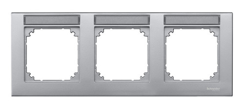 Рамка 3 поста Schneider Electric MERTEN M-PLAN, горизонтальная, алюминий