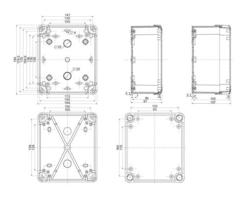 ПЛАСТ.КОРОБКА 192x164x87 PK-UL IP66