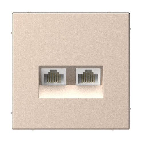 Systeme Electric ArtGallery Песочный Розетка двойная компьютерная RJ45+RJ45, кат. 5е, механизм