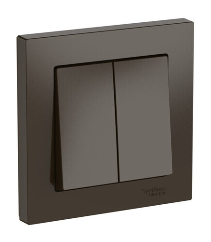 Systeme Electric AtlasDesign Мокко Выключатель 2-клавишный, сх.5, 10АХ, в сборе, быстрозажим. клем.
